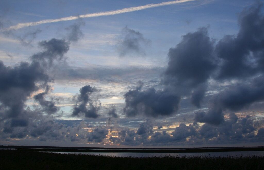 denmark, nissum fjord, dusk